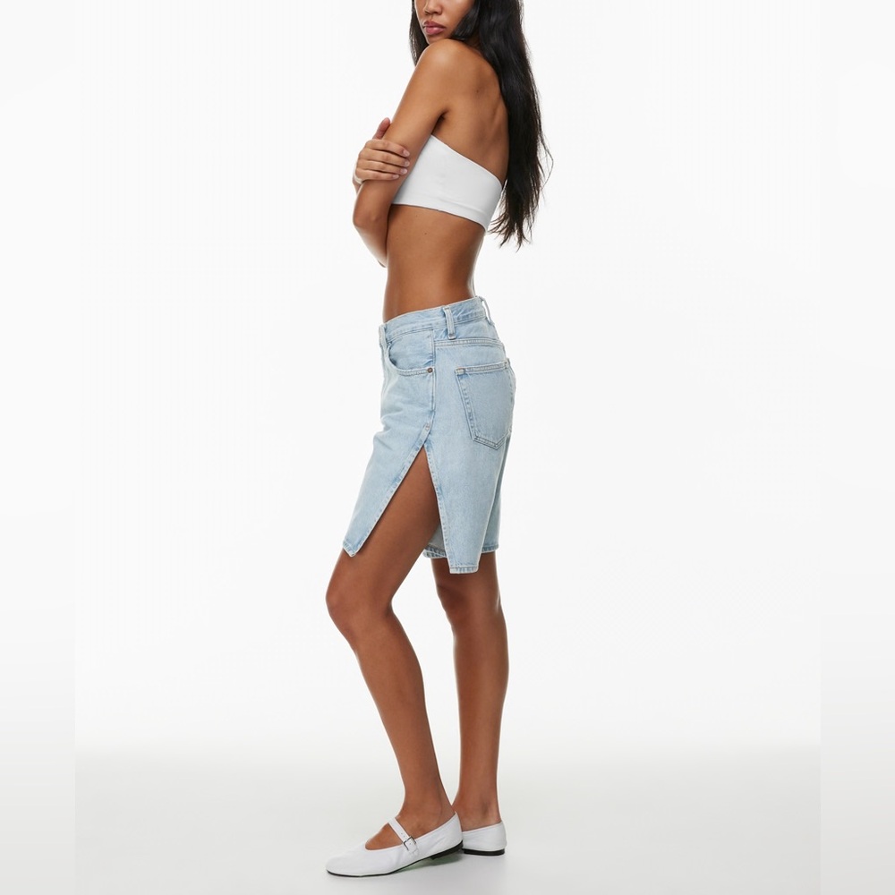 Agolde Vida Denim High-Rise Split Jean Shorts